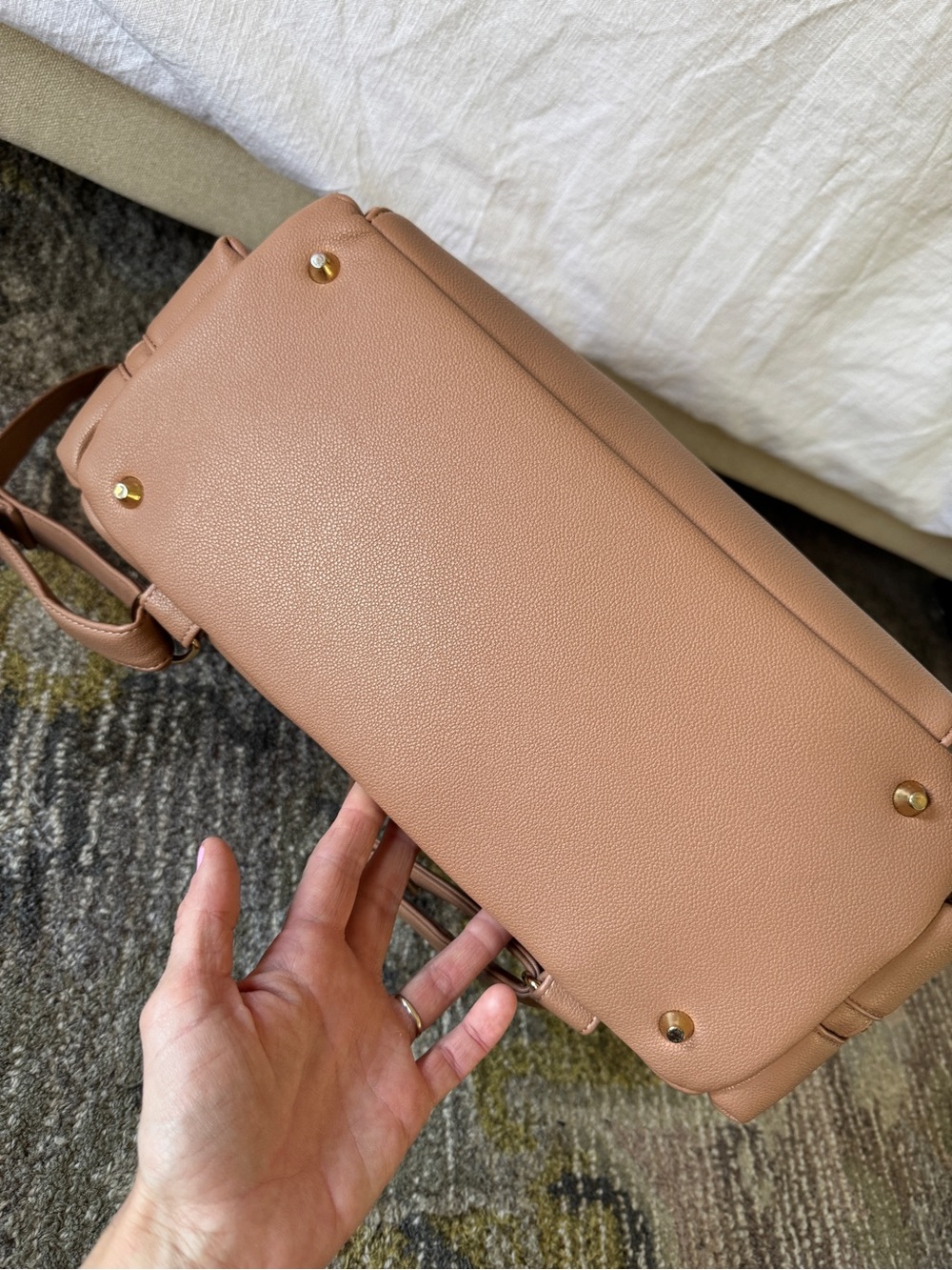 Ayla & Co the ayla diaper bag vegan leather backpack in caffe - Picture 9 of 9